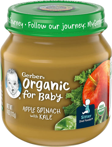 Gerber Organic Apple Spinach with Kale, 4 oz - QualityFood