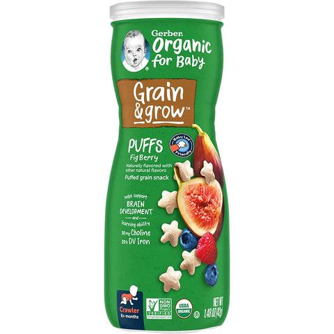Gerber Organic Fig Berry Puffs, 42 g - QualityFood