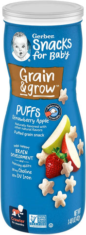 Gerber Puffs Cereal Snack, Strawberry & Apple, 1.48 oz - QualityFood