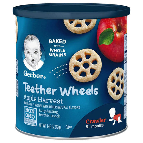 Gerber Teether Wheels, Crawler, 8+Months, Apple Harvest 42g - QualityFood