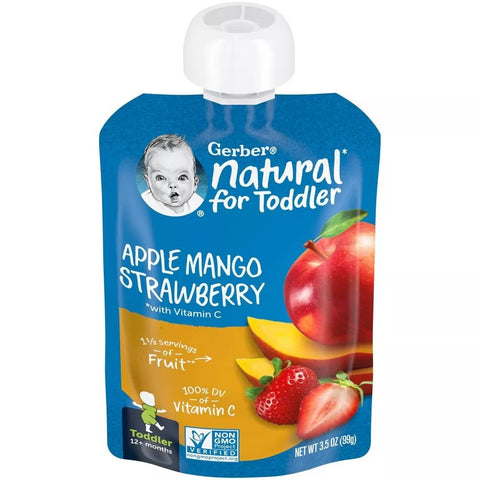 Gerber Toddler Apple Mango Strawberry, 99 g - QualityFood