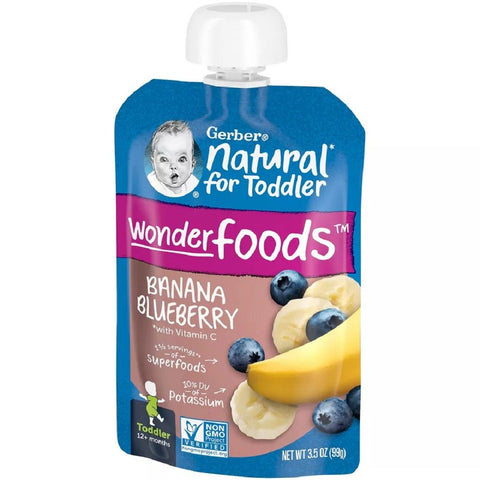 Gerber toddler banana blueberry, 99g - QualityFood