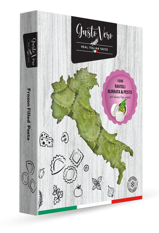Gusto Vero Ravioli Round Burrata & Pesto Green 300g - QualityFood