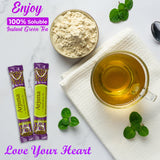 Herbs N Root Arjuna Instant Green Tea | Blackcurrant Flavour | For Healthy Heart | 50g (25 Sticks x 2g) - QualityFood
