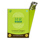 Herbs N Root Lemon Ginger Instant Herbal Tea | Promotes Digestion & Immunity | Caffeine Free | 100% Natural Extracts | 50g (25 Sticks x 2g) - QualityFood