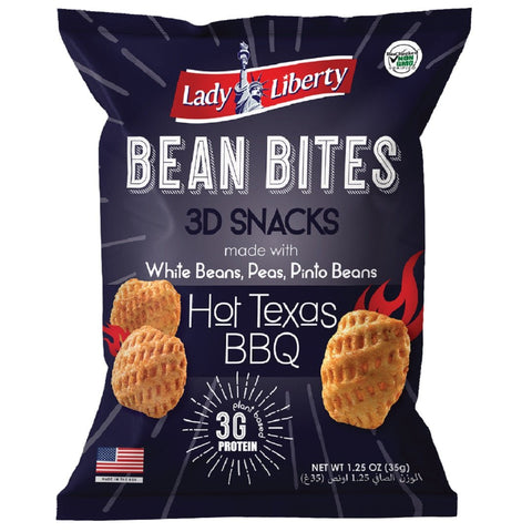 Lady Liberty Bean Bites, Hot Texas BBQ, Non-GMO, Plant-Based Protein, 35g - QualityFood
