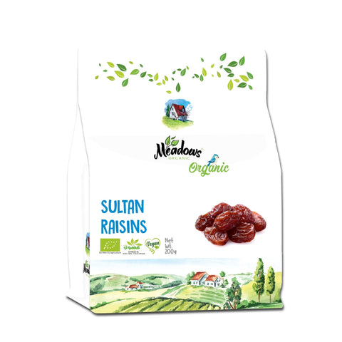 Meadows Organic Sundried Sultan Raisins 200g - QualityFood