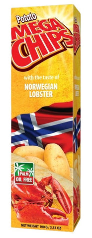 Mega Potao Chips with the Taste of Norwegian Lobster 100g - QualityFood