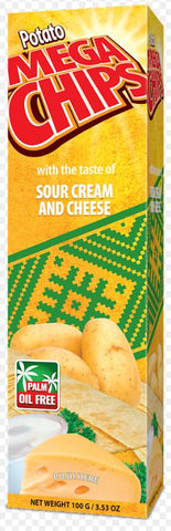 Mega Potao Chips with the Taste of Sour Cream and Cheese 100g - QualityFood