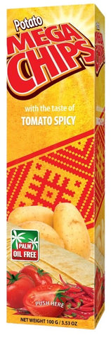 Mega Potao Chips with the Taste of Tomato Spicy 100g - QualityFood