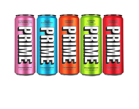 Prime Energy Drink Zero Sugar 5 New Flavors Variety Pack Cans - QualityFood