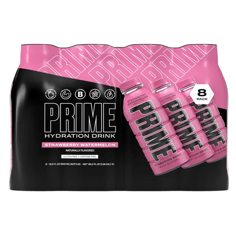 Prime Hydration Drink, Strawberry Watermelon 8 Pack 500 ml Bottle - QualityFood