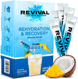 Revival Rapid Rehydration, Electrolytes Powder - High Strength Vitamin C, B1, B3, B5, B12 Supplement Sachet Drink, Effervescent Electrolyte Hydration Tablets - 12 Pack Pina Colada - QualityFood