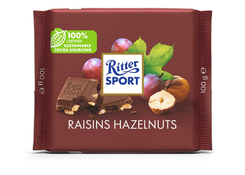Ritter Sport Raisins Hazelnut Chocolate 100g - QualityFood