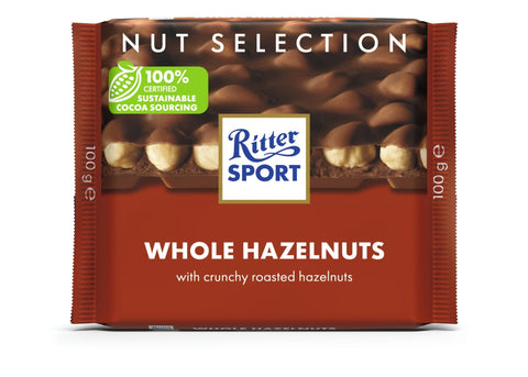 Ritter Sport Whole Hazelnuts Chocolate 100g - QualityFood