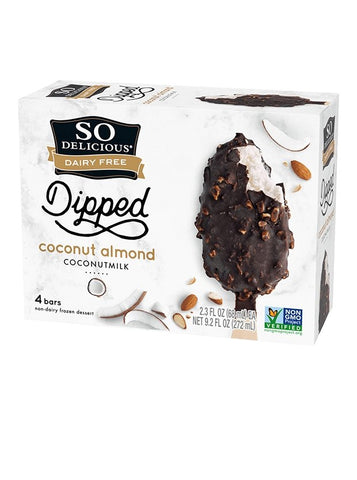 So Delicious Frozen Dessert Dipped Coconut Almond Bar 272ml - QualityFood