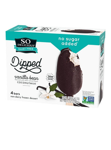 So Delicious Frozen Dessert Dipped Vanilla Bean No Added Sugar 272ml - QualityFood