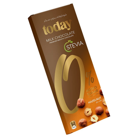 Stevia Milk Chocolate with Hazelnuts Zero Added Sugar 65g - QualityFood