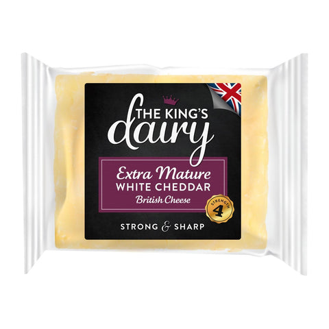 The King's Dairy Extra Mature White Cheddar Cheese 200g - QualityFood