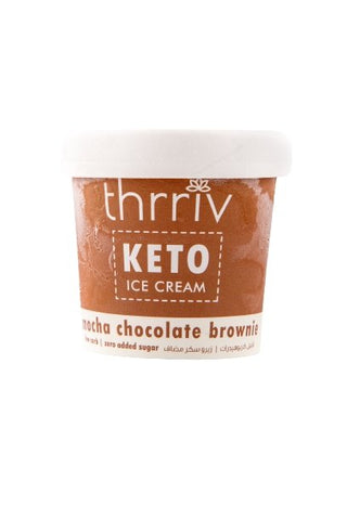 Thrriv Keto Mocha Chocolate Brownie Ice cream Zero Sugar Added 500ml - QualityFood