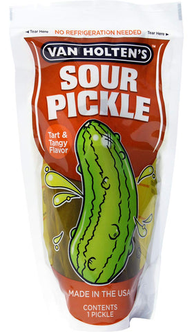 Van Holten's Sour Tart & Tangy Flavor Large Cucumber Pickles in Pouch 500g - QualityFood