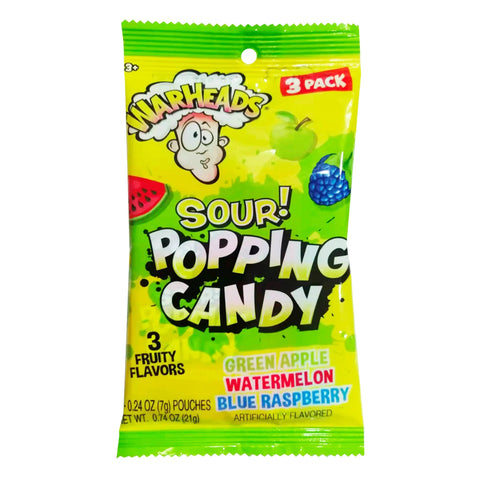 Warheads Sour Popping Candy 3 Pack 21g - QualityFood